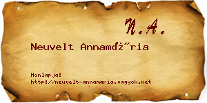 Neuvelt Annamária névjegykártya